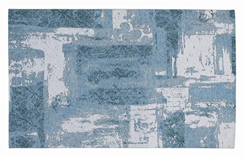 REAL STAIN Vintage Patchwork Velour Teppich in türkis, Größe: 120x180 cm von Mein Teppichmarkt Teppichträume werden wahr!