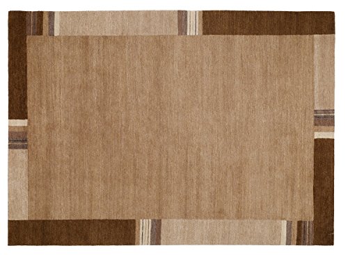 SANTA REFLECTO echter original handgeknüpfter Nepal Teppich in braun, Größe: 140x200 cm von Mein Teppichmarkt Teppichträume werden wahr!