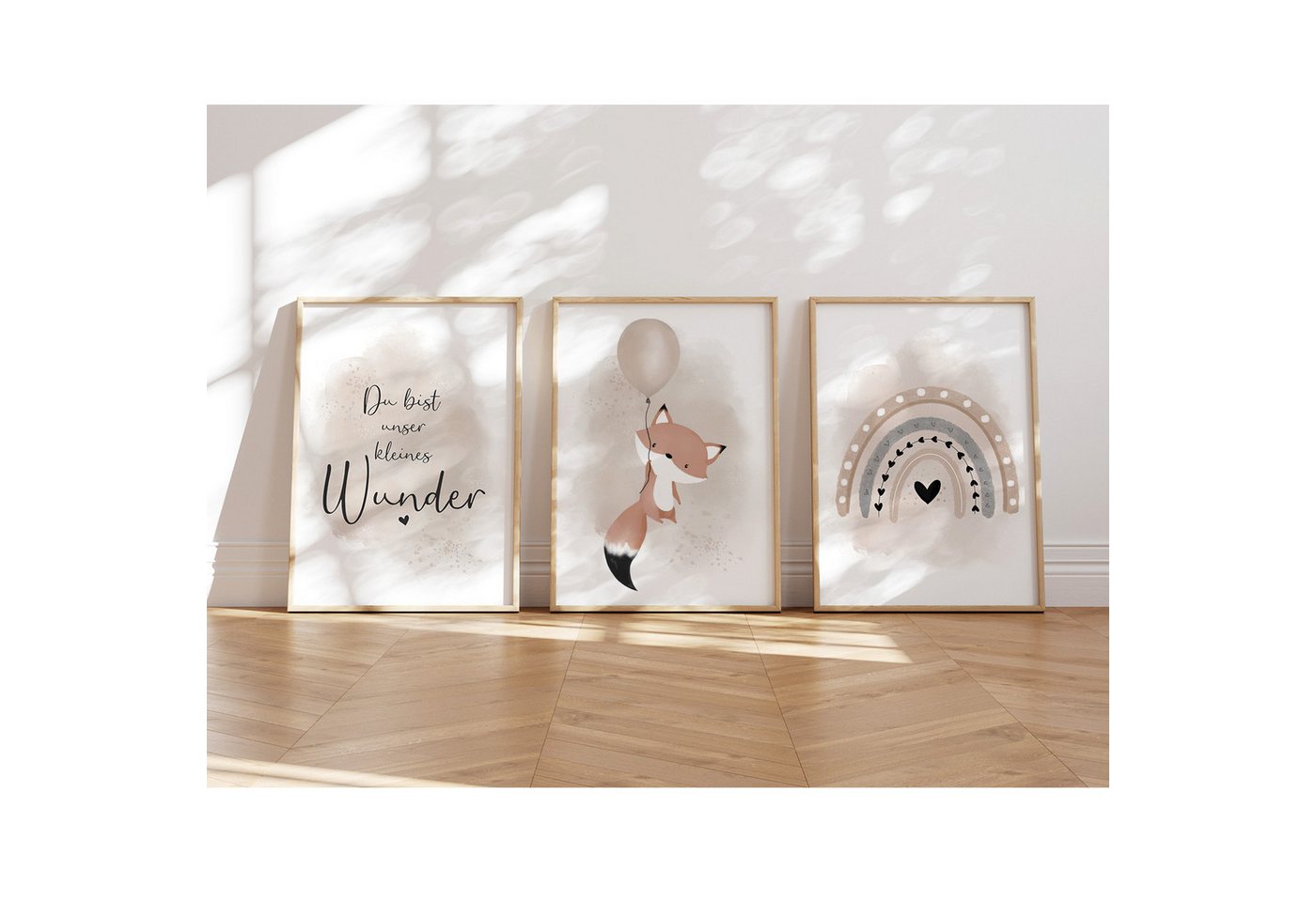 MeinBaby123® Poster Bilder Kinderzimmer, Poster Kinderzimmer Deko, Babyzimmer Deko, Spruch Wandbilder,  Boho,  Tiere von MeinBaby123®