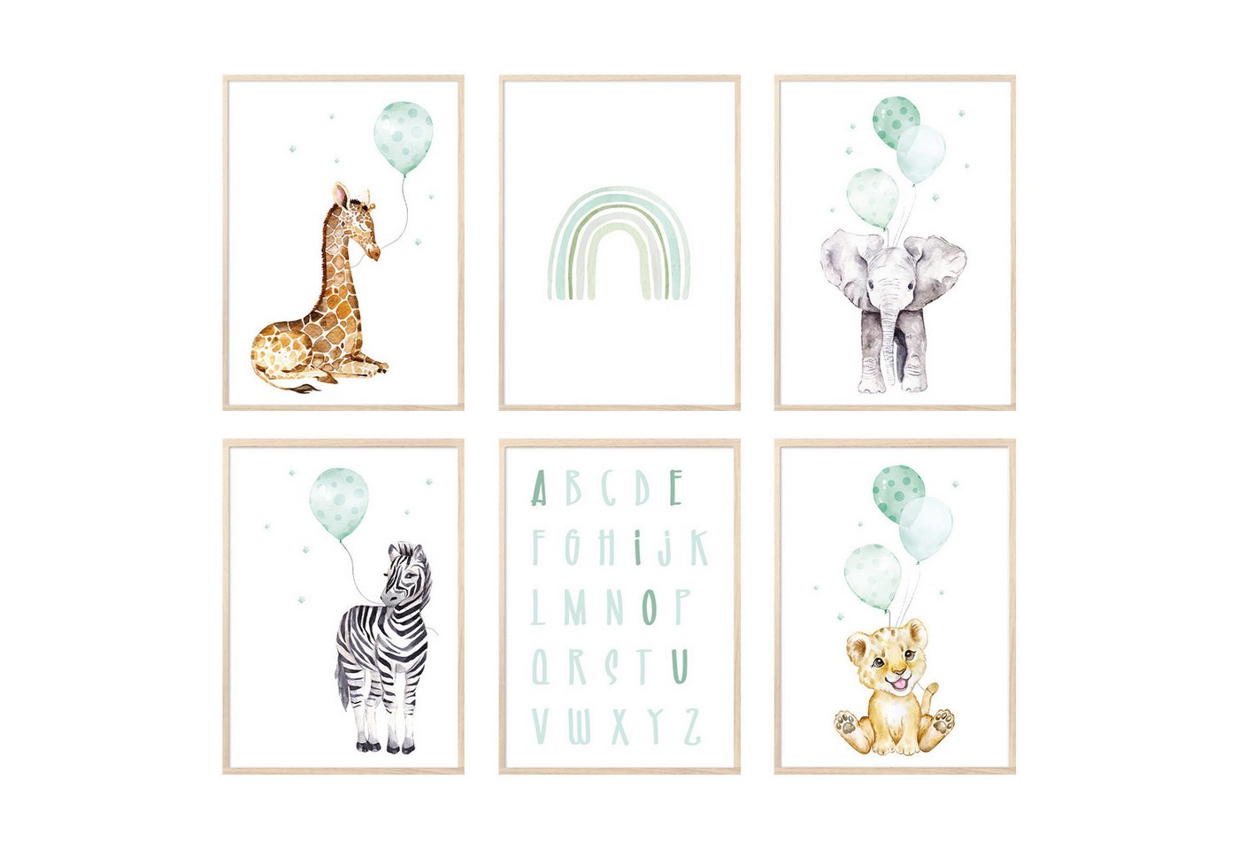 MeinBaby123® Poster Bilder Kinderzimmer, Tiere Poster Kinderzimmer Deko, Babyzimmer Deko, Tier Wandbilder von MeinBaby123®