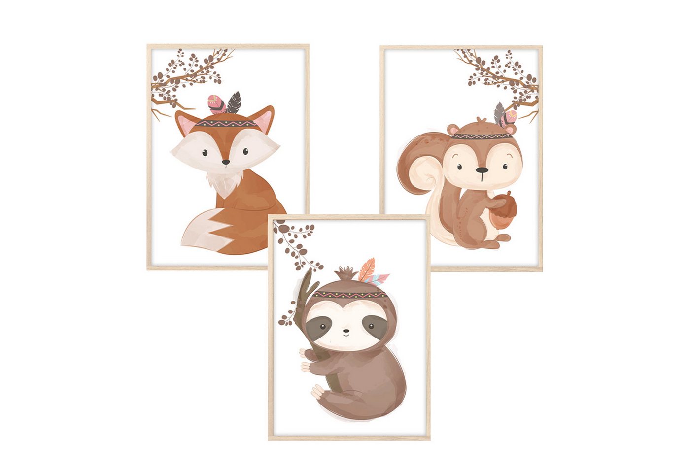 MeinBaby123® Poster Bilder Kinderzimmer, Tiere Poster Kinderzimmer Deko, Babyzimmer Deko, Tier Wandbilder von MeinBaby123®