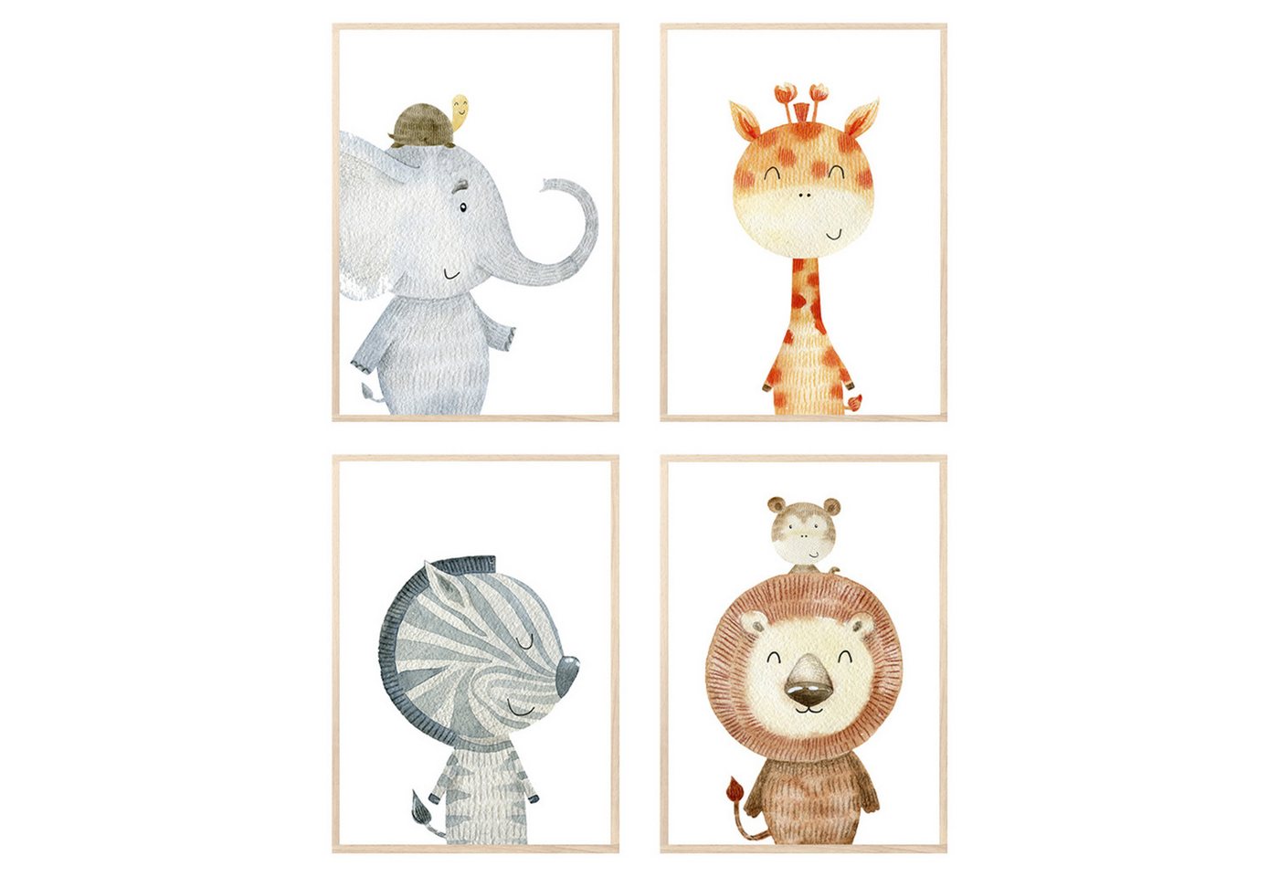 MeinBaby123® Poster Bilder Kinderzimmer, Tiere Poster Kinderzimmer Deko, Babyzimmer Deko, Tier Wandbilder von MeinBaby123®