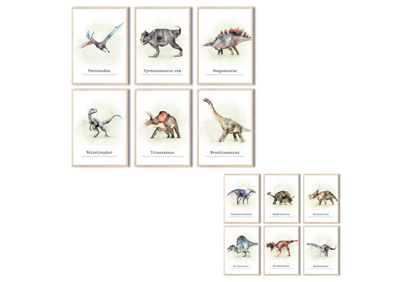 MeinBaby123® Poster Dinosaurier Poster, Dinosaurier Bilder, Babyzimmer Deko, Kinderzimmer Wandbilder von MeinBaby123®