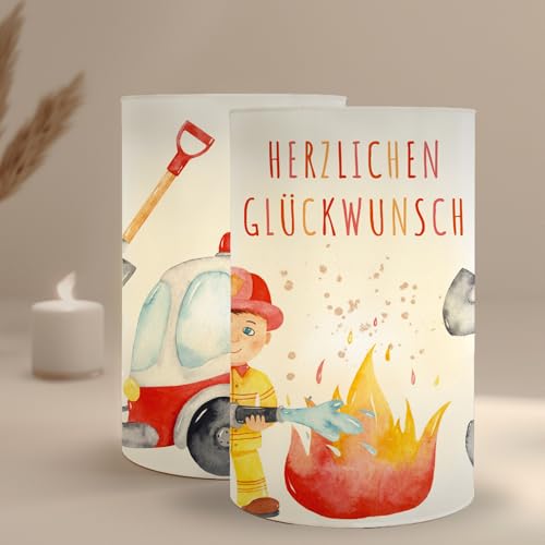 MeinBaby123® 10er Set Feuerwehr-Windlicht-Banderolen | Partydeko Kinder | Kindergeburtstag |Motto Kindergeburtstag Deko Jungs, ideal für Teelichter von MeinBaby123