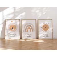 Meinbaby123® 3Er Set Din A4 Affirmationsbilder | Bilder Kinderzimmer Deko Poster Affirmation, Motivation, Selbstbewusstsein | Set V4 von MeinBaby123Shop