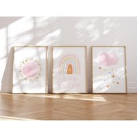 Meinbaby123® 3Er Set Din A4 Bilder Kinderzimmer | Poster Deko Babyzimmer Spruch Wandbilder | You Are My Sunshine von MeinBaby123Shop