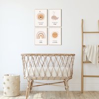 Meinbaby123® 4Er Set Din A4 Affirmationsbilder | Bilder Kinderzimmer Deko Poster Affirmation, Motivation, Selbstbewusstsein | Set V6 von MeinBaby123Shop