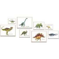 Meinbaby123® 8Er Set A4, A5 & A6 Dino Poster | Dinosaurier Babyzimmer Bild Kinderzimmer Wandbild Deko | Dino Set von MeinBaby123Shop