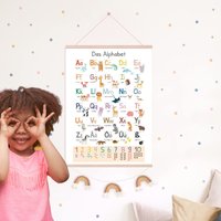 Meinbaby123® A2 Alphabet Poster | Buchstaben Lernen Lernposter Abc Grundschule Kinderzimmer Wandbild Lesen | Lernposter Tiere von MeinBaby123Shop