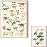 Meinbaby123® A2 Dino Poster Doppelseitig | Dinosaurier Babyzimmer Bild Kinderzimmer Wandbild Deko | Poster V2 von MeinBaby123Shop