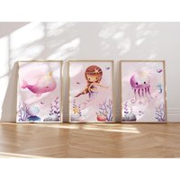Süße Meerjungfrau A4 Poster Kinderzimmer 3Er Set, Meerjungfrau, Meerjungfrauen Poster, Deko Mädchen, Für Mädchen Süße Meerjungfrau A4 Poster Kinderzimmer 3Er Set, Meerjungfrau, Meerjungfrauen Poster, Deko Mädchen, Für Mädchen von MeinBaby123Shop