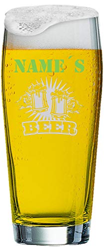 MeinGlas GmbH Willi Becher 0,5 l mit individueller Gravur | Graviertes Willi Bierglas mit Namen nach Wunsch und Premium-Logo (Beer) von Anbobo