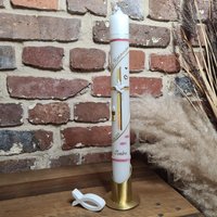 Kommunionkerze Gold 4x40cm Inkl. Beschriftung Glitzer Rosa Mädchen Kommunionkerze Gold 4x40cm Inkl. Beschriftung Glitzer Rosa Mädchen von MeinKerzenschein