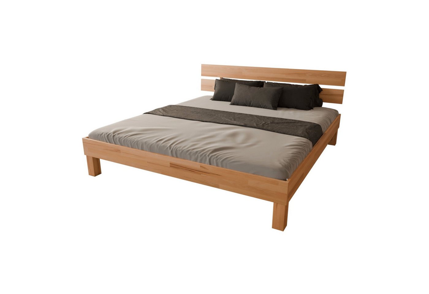 MeinMassivholz Massivholzbett PALMA Kernbuche (Verfügbar als Einzelbett & Doppelbett), Kopfpaneel, Standardmaße & Sonderlängen, Natur geölt, Made in Germany von MeinMassivholz