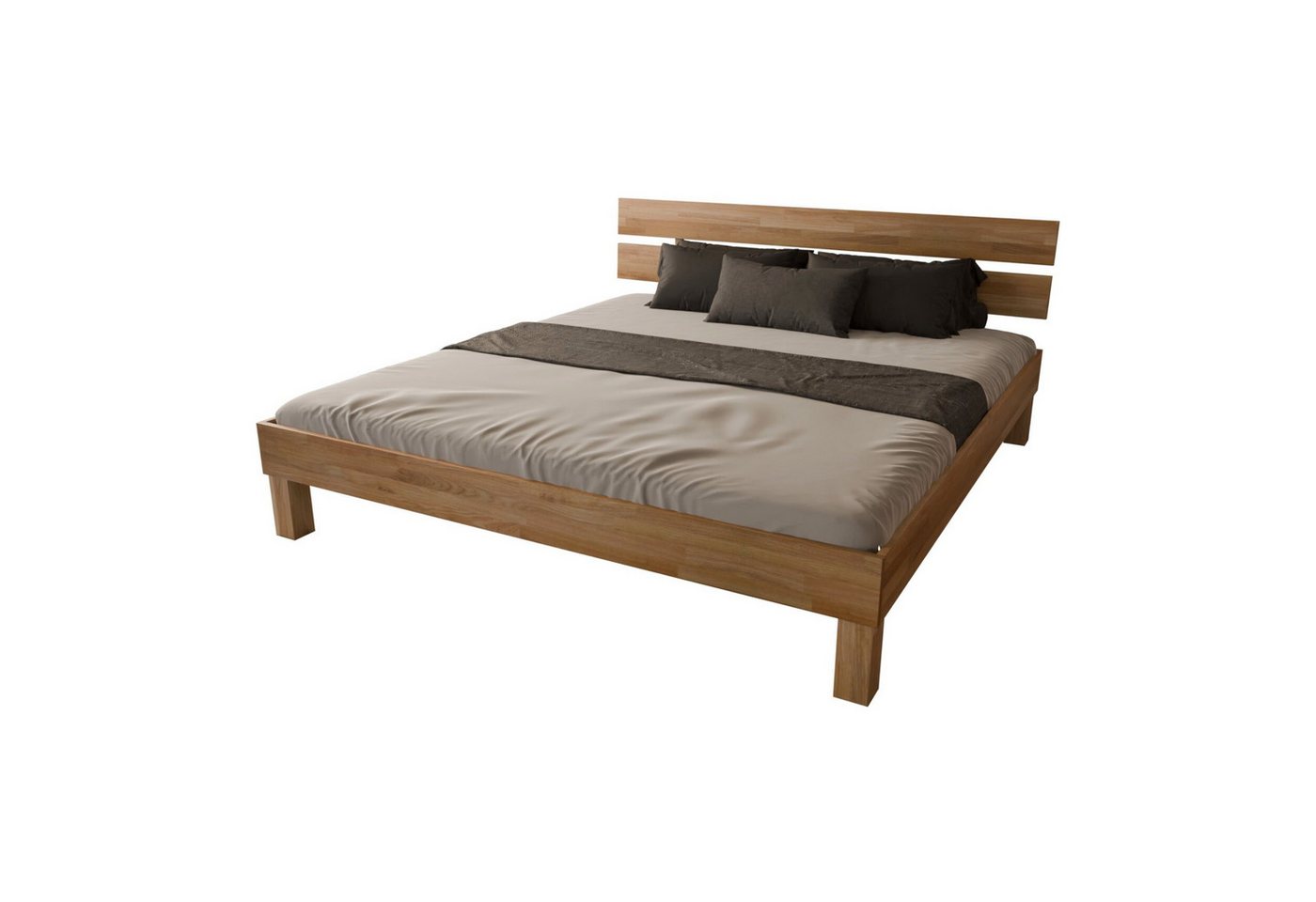 MeinMassivholz Massivholzbett PALMA Wildeiche (Erhältlich in verschiedenen Breiten & Längen), Bettgestell, Kopfpaneel, Einzelbett & Doppelbett, Made in Germany von MeinMassivholz