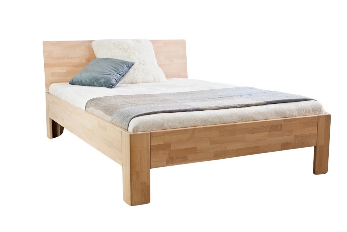 MeinMassivholz Massivholzbett TREND (90 x 200 cm, 140 x 200 cm, 180 x 200 cm), Buche, Bettgestell mit Kopfteil, Made in Germany, Natur geölt von MeinMassivholz
