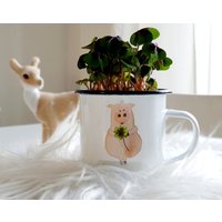 Glück Schenken, Schwein Mit Dieser Emaille Tasse, Glücksbringer von MeinRehlein