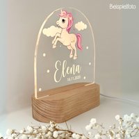 Geschenk Mädchen Regenbogen Geburt, Nachtlicht Kinder, Personalisiert, Baby, Babygeschenk Lampe Kinderzimmer von MeinWunschzimmer
