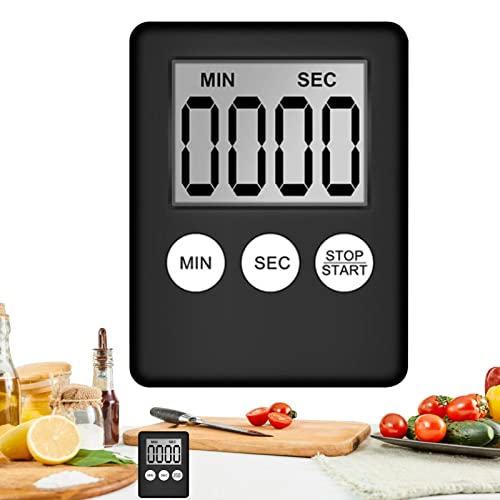 Digitaler Küchentimer, Eieruhren Küchentimer Digital Magnetisch Stoppuhr Timer mit Alarm Stoppuhr/Countdown Uhr für Küche StudiumTraining, hochwertiges Edelstahlgehäuse, 2.75 x 2.08 x 0.35 Zoll von Meindin