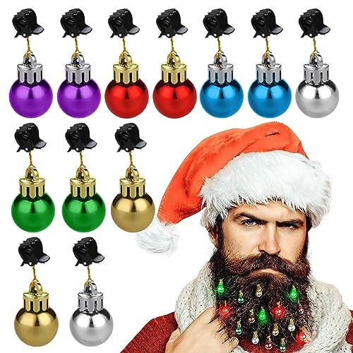 Meindin Weihnachtsbart-Ornamente, Jingle Bells Schnurrbart-Weihnachtsdekoration,12 Stück Weihnachts-Bartglocken Weihnachtsmann-Bartklammern - Weihnachts-Gesichtshaarkugeln, bunt klingende Ringglocken Meindin Weihnachtsbart-Ornamente, Jingle Bells Schnurrbart-Weihnachtsdekoration,12 Stück Weihnachts-Bartglocken Weihnachtsmann-Bartklammern - Weihnachts-Gesichtshaarkugeln, bunt klingende Ringglocken von Meindin
