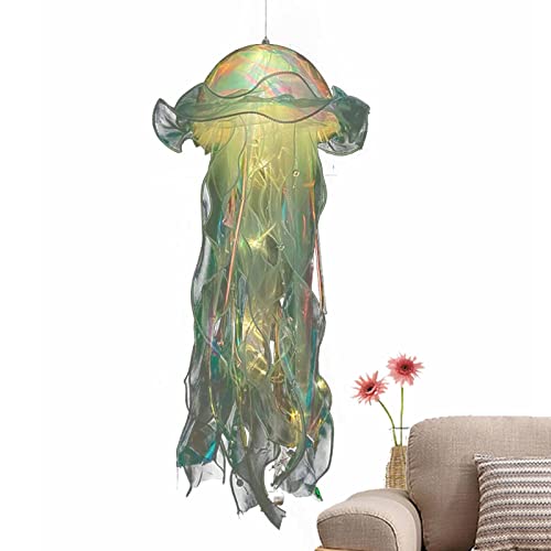 Quallen Lampe, LED Fantasy Quallen Lampe, Meerjungfrau Quallen Laternen Blau Lila Quallen unter dem Meer Meerjungfrau Hängen, Thema Restaurant Dekoration Atmosphäre Lampe von Meindin