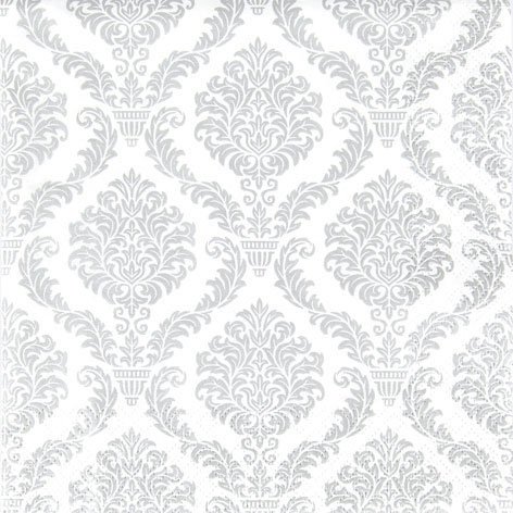 20 Servietten Muster silber Kommunion Konfirmation Taufe Hochzeit Elegant 33x33 cm von Meine Serviette