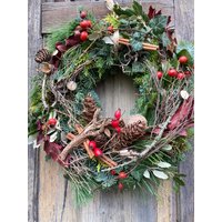 Türkranz Weihnachtlich Adventskranz Tischkranz „Adventsrot" Türkranz Weihnachtlich Adventskranz Tischkranz „Adventsrot" von MeineGartenwerkstatt