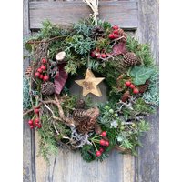 Türkranz Weihnachtlich Adventskranz Tischkranz „Glücksstern" Türkranz Weihnachtlich Adventskranz Tischkranz „Glücksstern" von MeineGartenwerkstatt