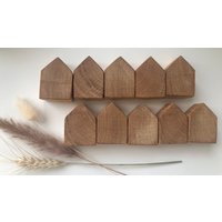 Eiche Miniatur-Holzhäuschen Holzhaus Mini Xxs Eichenholz Handarbeit Holzdeko Gastgeschenk Hochzeit Holzhäuser Häuschen Weihnachtsdeko von MeineHolzWerkstatt