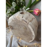 Vase Eichenholz Ovale Aus Der Eichenscheibe Holzvase Reagenzglas Baumscheibe Eiche Deko Holz Handgefertigte von MeineHolzWerkstatt