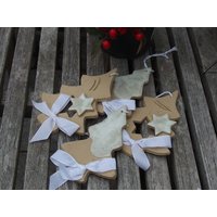 4 Er Set Keramik Tannenbäume Mit Schleifen von MeineIdeenwerkstatt
