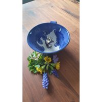 Keramiktasse Blau Glänzend Mit Kuh von MeineIdeenwerkstatt