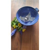 Keramiktasse Blau Glänzend Mit Schaf von MeineIdeenwerkstatt