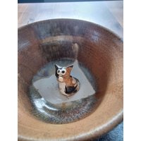 Keramiktasse Braun Mit Glückskatze von MeineIdeenwerkstatt
