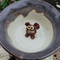 Keramiktasse Grau Mit Monster von MeineIdeenwerkstatt