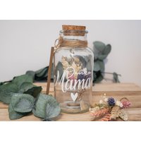 Geschenkglas Danke Mama/Trockenblumen Personalisierbar Strauß Aus Muttertag Geschenk von MeineKreativeSeiteDE
