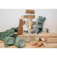 Geschenkglas Gute Besserung/Genesungswünsche Trockenblumen Personalisierbar Strauß Aus Personalsierbar von MeineKreativeSeiteDE