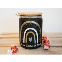 Vorratsglas/Vorratsbehälter Süßigkeitenglas Aufbewahrung Süßigkeiten Personalisierbar Dose Mit Bambusdeckel von MeineKreativeSeiteDE
