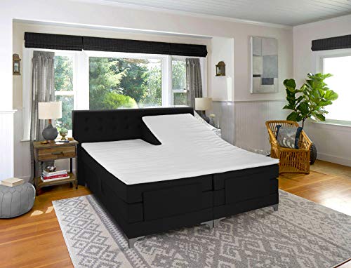 Split-Topper Komfort Kaltschaum Matratzenauflage 7cm Gesamthöhe H3 fest und stützend (180 x 200 cm, Kopf- und Fußteil verstellbar) von MeineMatratze24