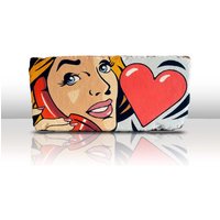 stein Buchstütze Bookend Ziegelstein Backstein Pop Art Regaldeko Skulptur Comic Upcycling von MeineSonnigeART