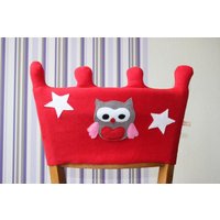 Stuhl Husse Krone Maßanfertigung Stuhlhusse Überwurf Eule Schule Kita Tagesgruppe Stuhl Husse Krone Maßanfertigung Stuhlhusse Überwurf Eule Schule Kita Tagesgruppe von MeinekreativeWelt