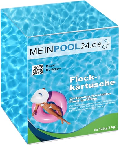 Meinpool24.de 1 kg Flockkartuschen Flockungs-Kartuschen für kristallklares Wasser entfernt feinste Schmutzteilchen im Pool von Meinpool24.de