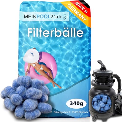 Pool Filterbälle Made in Germany super leichtes Material Poolfilter ersetzt 25 kg Filtersand Quarzsand Poolreiniger (340, Gramm) von Meinpool24.de