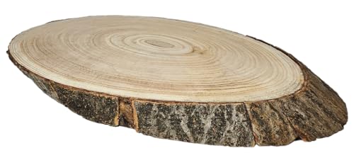 Baumscheibe Brett oval Holz Holzbrett Dekobrett Tablett Holzscheibe Ø 24-27 cm von Meinposten