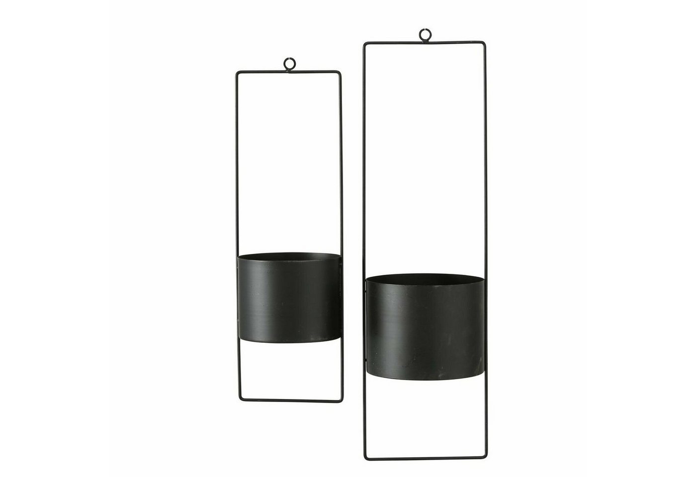 Meinposten Blumenampel 2er SET Blumentopf Hängetopf Metall schwarz (2er Set), 2er Set von Meinposten