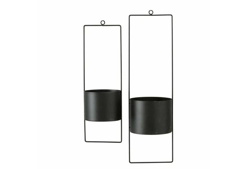 Meinposten Blumenampel 2er SET Blumentopf Hängetopf Metall schwarz (2er Set), 2er Set von Meinposten