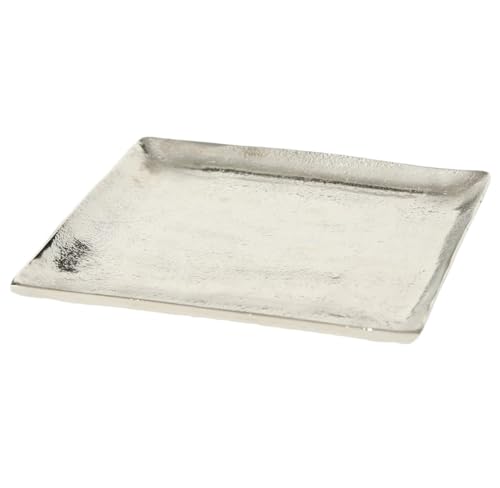 Dekoteller silber Dekoschale Metall Teller Schale Alu Deko 20x20 o. 25x25 cm (25 x 25 cm) von Meinposten.