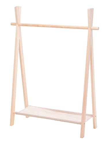 Kleiderständer für Kinder Garderobe Kleiderstange mit Ablage Holz 100x80x30 cm von Meinposten