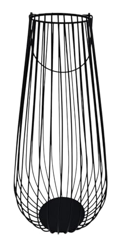 Laterne Windlicht Metalllaterne 25x50 cm Windlicht Kerzenhalter Gartenlampe schwarz von Meinposten