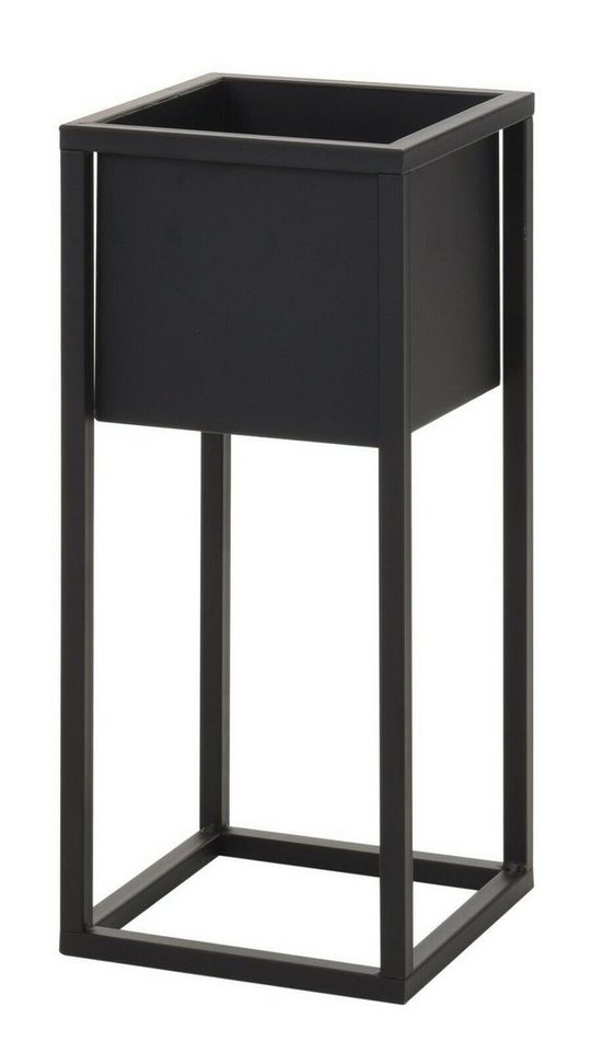 Meinposten Blumentopf mit Gestell Metall schwarz H 50 oder 70 cm von Meinposten